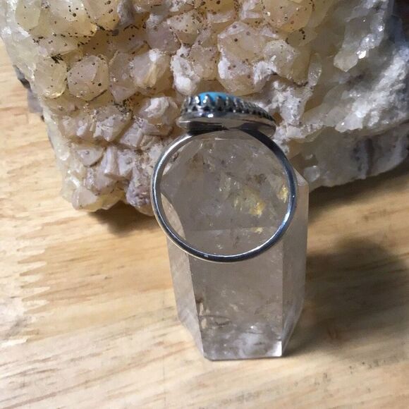 Ring, Kingman Turquoise and Sterling Silver Ring, size 7.5, NEW, Handmade, Made - Picture 5 of 9